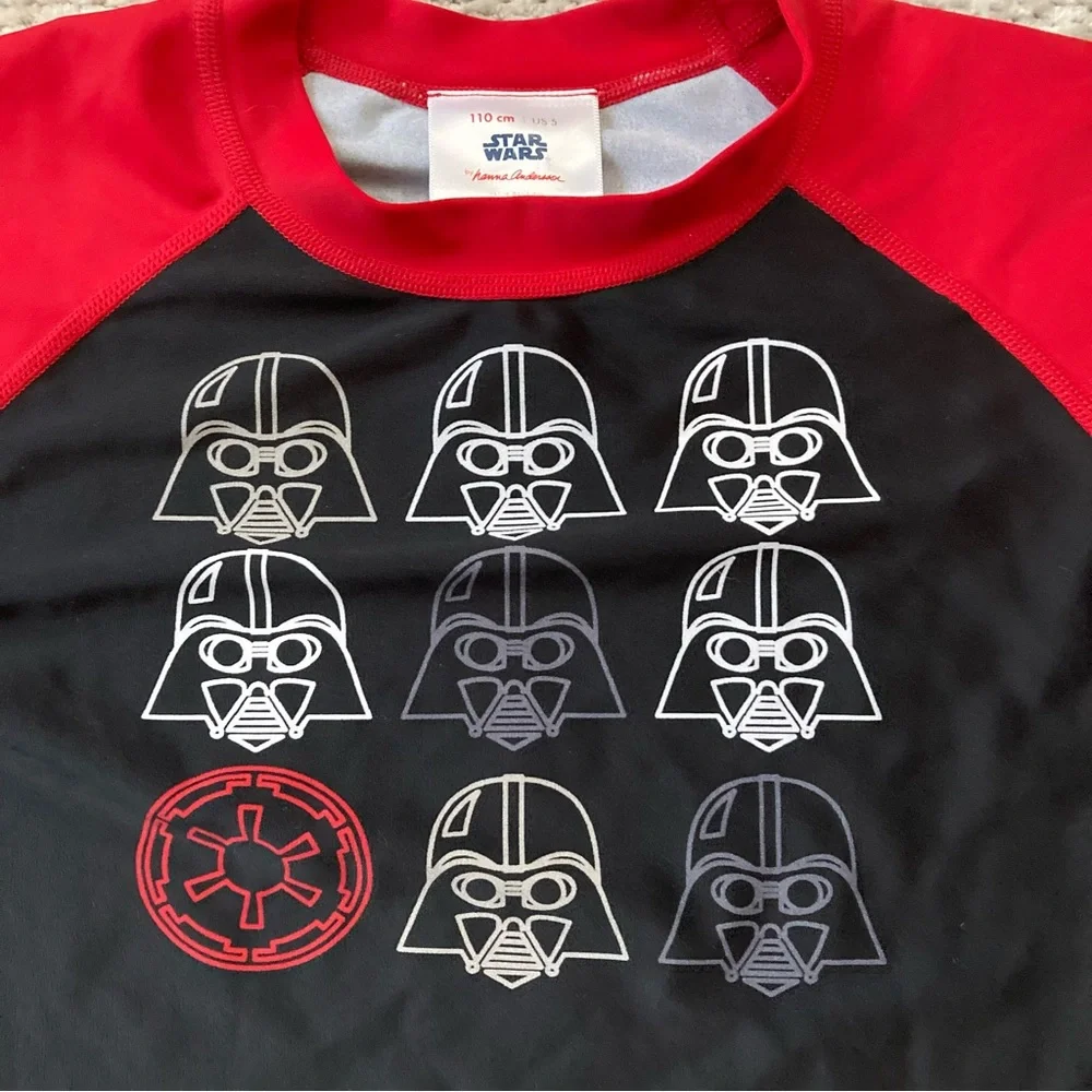 Star Wars Hanna Andersson Darth‎ Vader Rash Guard Tee Size 5 Beach Vacation